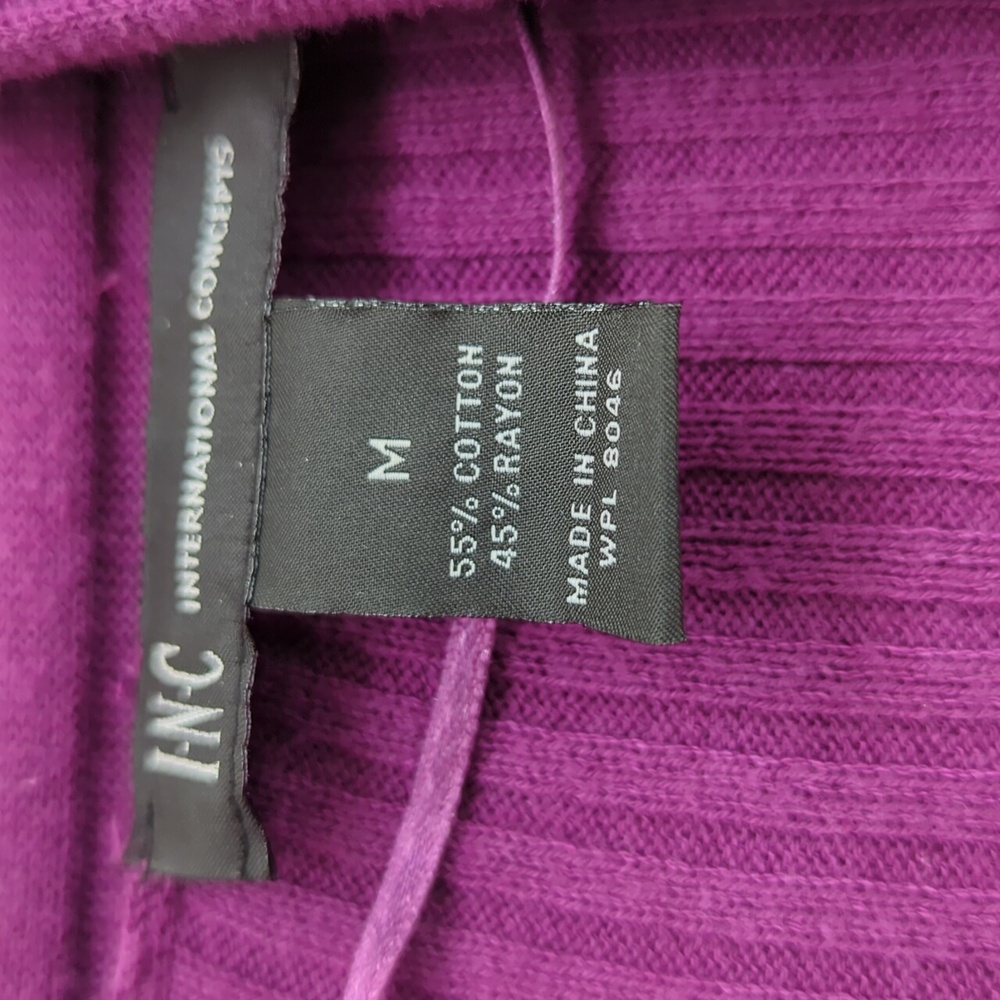 INC Purple Ribbed High Low Duster Sweater - Picture 3 of 4